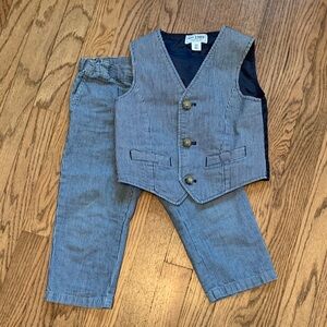 The Children's Place Striped Vest and Pants Set - Blue and White